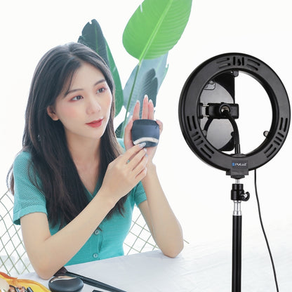 PULUZ 7.9 นิ้ว 20 ซม. USB 3 โหมดหรี่แสงได้อุณหภูมิสีคู่ LED แหวนแสงโค้งวิดีโอบล็อกเซลฟีการถ่ายภาพไฟวิดีโอพร้อมกระจก, 7.9 inch with mirror