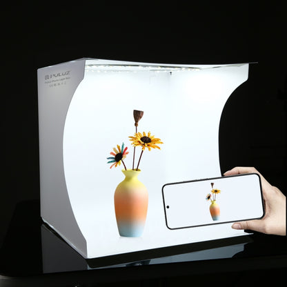 PULUZ 30 ซม.พับแบบพกพาแหวนไฟบอร์ดภาพสตูดิโอถ่ายภาพเต็นท์กล่องชุด 6 สีฉากหลัง (สีดำ,สีขาว,สีเหลือง,สีแดง,สีเขียว,สีฟ้า), ขนาดแฉ: 31 ซม.x 31 ซม.x 32 ซม., 30cm Box