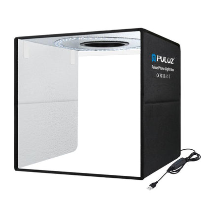PULUZ 40 ซม. พับแบบพกพาแหวนไฟ USB ภาพแสงสตูดิโอถ่ายภาพเต็นท์กล่องที่มี 6 x ฉากหลังสีสองด้านขนาด: 40 ซม. x 40 ซม. x 40 ซม., 40cm