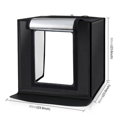 PULUZ กล่องไฟสตูดิโอถ่ายแบบพกพา 60 x 60 x 60 ซม. เต็นท์แสง LED 5500K แสงสีขาวหรี่แสงได้มินิ 36W สตูดิโอถ่ายภาพชุดเต็นท์พร้อมฉากหลังที่ถอดออกได้ 6 ชิ้น (สีดำสีส้มสีขาวสีเขียวสีฟ้าสีแดง), 60cm Box(US), 60cm Box(UK), 60cm Box(EU), 60cm Box(AU)