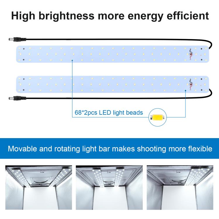 PULUZ กล่องไฟสตูดิโอถ่ายแบบพกพา 60 x 60 x 60 ซม. เต็นท์แสง LED 5500K แสงสีขาวหรี่แสงได้มินิ 36W สตูดิโอถ่ายภาพชุดเต็นท์พร้อมฉากหลังที่ถอดออกได้ 6 ชิ้น (สีดำสีส้มสีขาวสีเขียวสีฟ้าสีแดง), 60cm Box(US), 60cm Box(UK), 60cm Box(EU), 60cm Box(AU)