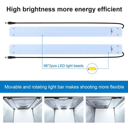 PULUZ กล่องไฟสตูดิโอถ่ายแบบพกพา 60 x 60 x 60 ซม. เต็นท์แสง LED 5500K แสงสีขาวหรี่แสงได้มินิ 36W สตูดิโอถ่ายภาพชุดเต็นท์พร้อมฉากหลังที่ถอดออกได้ 6 ชิ้น (สีดำสีส้มสีขาวสีเขียวสีฟ้าสีแดง), 60cm Box(US), 60cm Box(UK), 60cm Box(EU), 60cm Box(AU)