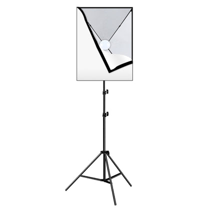 PULUZ 50x70 ซม.สตูดิโอ Softbox + 2 M ขาตั้งกล้อง + E27 30W 5700K หลอดไฟ LED สีขาวชุดถ่ายภาพ, Single Bulb EU Plug, Single Bulb US Plug
