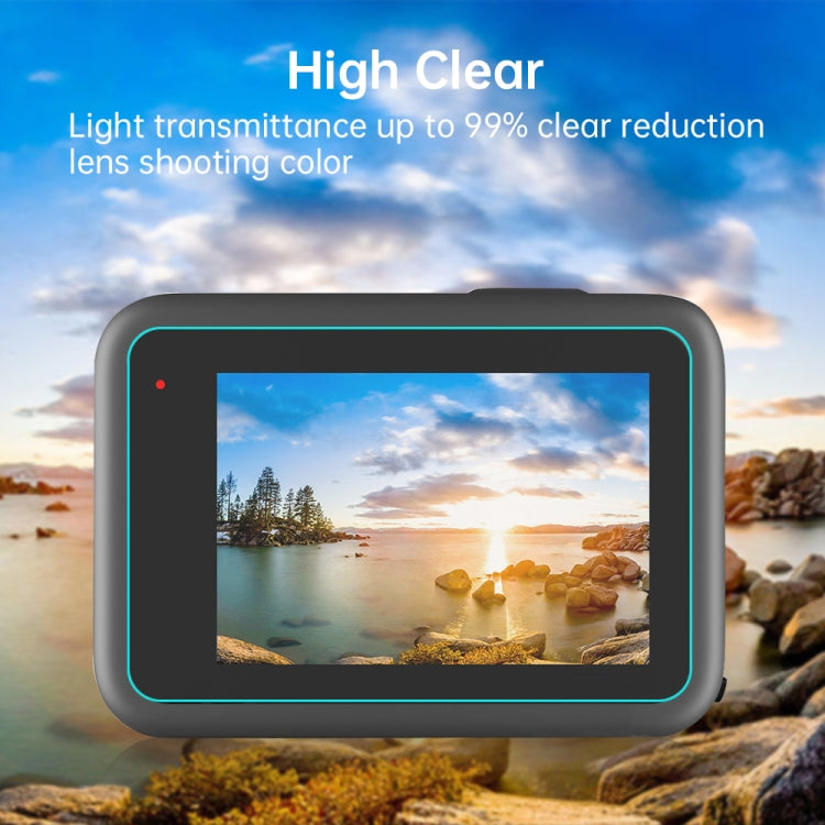 PULUZ สำหรับ GoPro Hero12 สีดำ / 11 สีดำ / 10 สีดำ / 9 เลนส์สีดำ + จอแสดงผล LCD 9H 2.5D ฟิล์มกระจกนิรภัย, For GoPro HERO9 Black