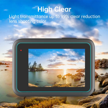 PULUZ สำหรับ GoPro Hero12 สีดำ / 11 สีดำ / 10 สีดำ / 9 เลนส์สีดำ + จอแสดงผล LCD 9H 2.5D ฟิล์มกระจกนิรภัย, For GoPro HERO9 Black