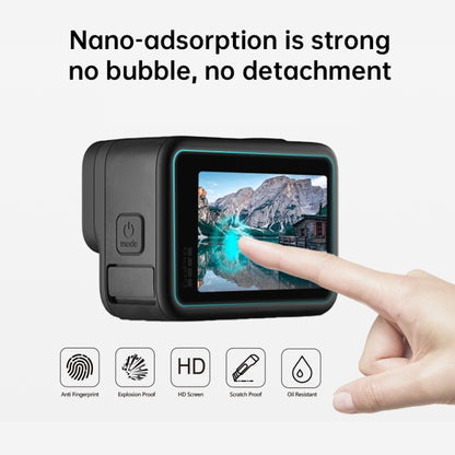 PULUZ สำหรับ GoPro Hero12 สีดำ / 11 สีดำ / 10 สีดำ / 9 เลนส์สีดำ + จอแสดงผล LCD 9H 2.5D ฟิล์มกระจกนิรภัย, For GoPro HERO9 Black