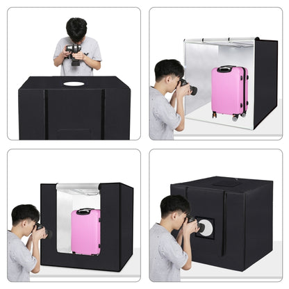 PULUZ 80 เซนติเมตรพับแบบพกพา 80 วัตต์ 9050LM แสงสีขาวภาพแสงสตูดิโอถ่ายภาพเต็นท์กล่องชุดที่มี 3 สี (สีดำ, สีขาว, สีส้ม) ฉากหลัง, 80cm Box(US), 80cm Box(EU), 80cm Box(AU), 80cm Box(UK)