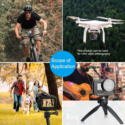 PULUZ สำหรับ GoPro HERO12 สีดำ / 11 สีดำ / 10 สีดำ / 9 สีดำข้นที่อยู่อาศัยเชลล์ CNC อลูมิเนียมอัลลอยด์กรงป้องกันที่มีกรอบประกันและ 52 มิลลิเมตรเลนส์ยูวี, For GoPro HERO9 Black Thicken