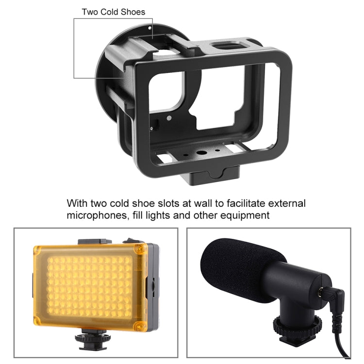 PULUZ สำหรับ GoPro HERO12 สีดำ / 11 สีดำ / 10 สีดำ / 9 สีดำบางที่อยู่อาศัยเชลล์ CNC อลูมิเนียมอัลลอยด์กรงป้องกันที่มีกรอบประกันและ 52 มิลลิเมตรเลนส์ UV, For GoPro HERO9 Black Thin