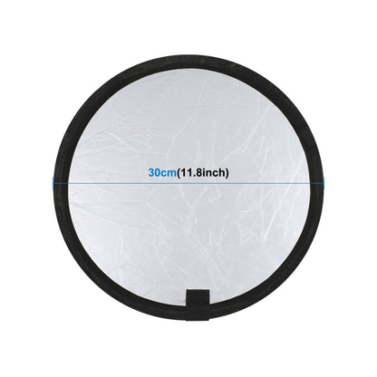 PULUZ 30cm 2 in 1 เงิน / ทองพับสตูดิโอถ่ายแผ่นสะท้อนแสง, 30cm Reflector