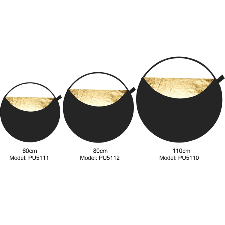 PULUZ 60cm 5 in 1 (สีเงิน / โปร่งแสง / ทอง / ขาว / ดำ) สตูดิโอถ่ายภาพแบบพับได้แผ่นสะท้อนแสง, 60cm Reflector