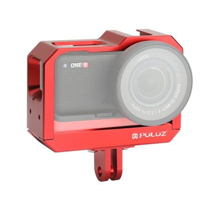PULUZ กรอบอลูมิเนียมอัลลอยด์กรอบป้องกัน เคส กรงพร้อมช่องฐานรองเท้าเย็นและอะแดปเตอร์ฐานขาตั้งกล้องสำหรับ Insta360 One R, For Insta 360 One R Frame Cage(B), For Insta 360 One R Frame Cage(R)