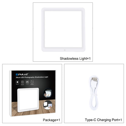 PULUZ LED Shadowless Light Pad สำหรับกล่องสตูดิโอถ่ายภาพขนาด 30 ซม, 30cm Shadowless Light