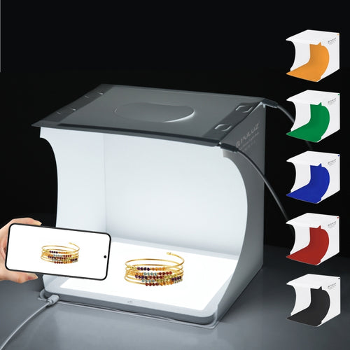 PULUZ Mini LED การถ่ายภาพ Shadowless Light โคมไฟแผง Pad สตูดิโอถ่ายภาพเต็นท์กล่อง, วัสดุอะคริลิค, 20 ซม. x 20 ซม. พื้นที่ที่มีประสิทธิภาพ, 20cm(2 LED) + Shadowless Light