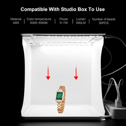 PULUZ Mini LED การถ่ายภาพ Shadowless Light โคมไฟแผง Pad สตูดิโอถ่ายภาพเต็นท์กล่อง, วัสดุอะคริลิค, 20 ซม. x 20 ซม. พื้นที่ที่มีประสิทธิภาพ, 20cm(2 LED) + Shadowless Light
