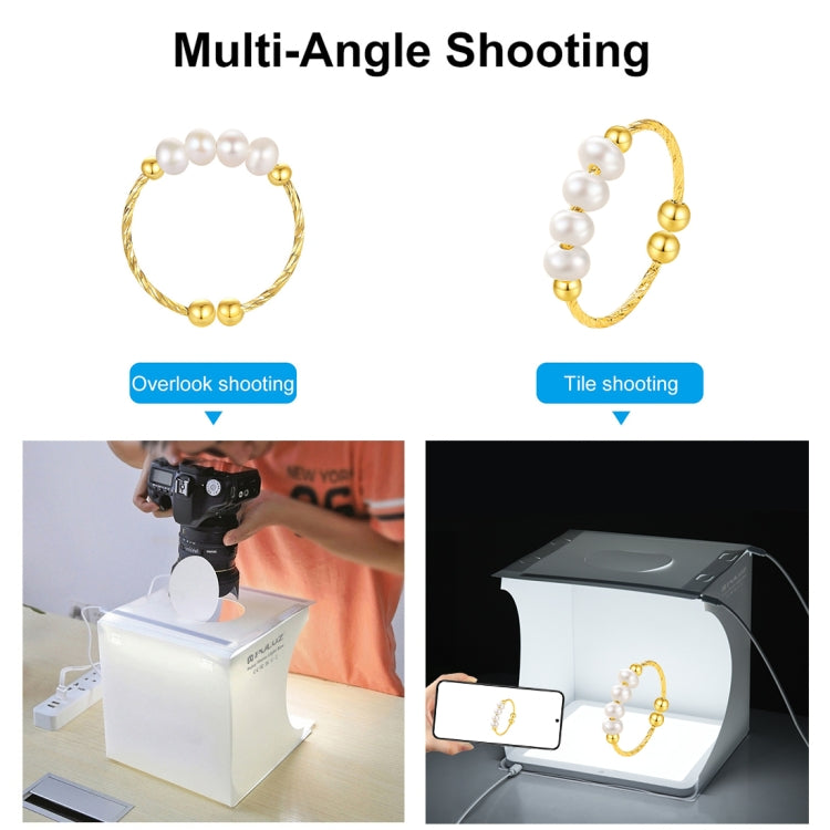 PULUZ Mini LED การถ่ายภาพ Shadowless Light โคมไฟแผง Pad สตูดิโอถ่ายภาพเต็นท์กล่อง, วัสดุอะคริลิค, 20 ซม. x 20 ซม. พื้นที่ที่มีประสิทธิภาพ, 20cm(2 LED) + Shadowless Light