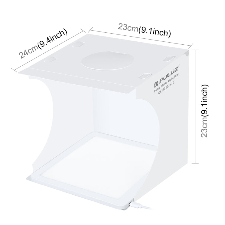 PULUZ Mini LED การถ่ายภาพ Shadowless Light โคมไฟแผง Pad สตูดิโอถ่ายภาพเต็นท์กล่อง, วัสดุอะคริลิค, 20 ซม. x 20 ซม. พื้นที่ที่มีประสิทธิภาพ, 20cm(2 LED) + Shadowless Light