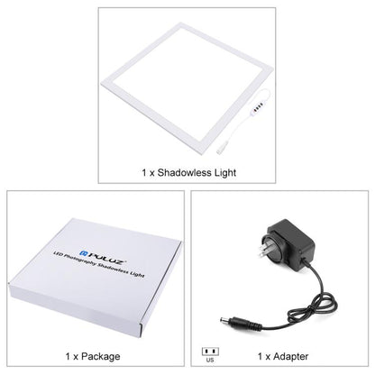 PULUZ 1000LM LED อะคริลิคไม่มี Polar Dimming Shadowless Light Pad พร้อมสวิตช์สำหรับ 40 ซม.กล่องสตูดิโอถ่ายภาพ, Light(US), Light(UK), Light(EU)