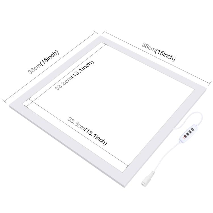 PULUZ 1000LM LED อะคริลิคไม่มี Polar Dimming Shadowless Light Pad พร้อมสวิตช์สำหรับ 40 ซม.กล่องสตูดิโอถ่ายภาพ, Light(US), Light(UK), Light(EU)