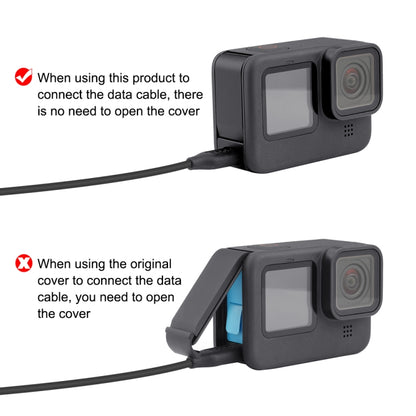 PULUZ Metal Battery Side Interface Cover สำหรับ GoPro HERO12 Black / 11 Black / 10 Black / 9 Black, Metal Plastic Side Cover