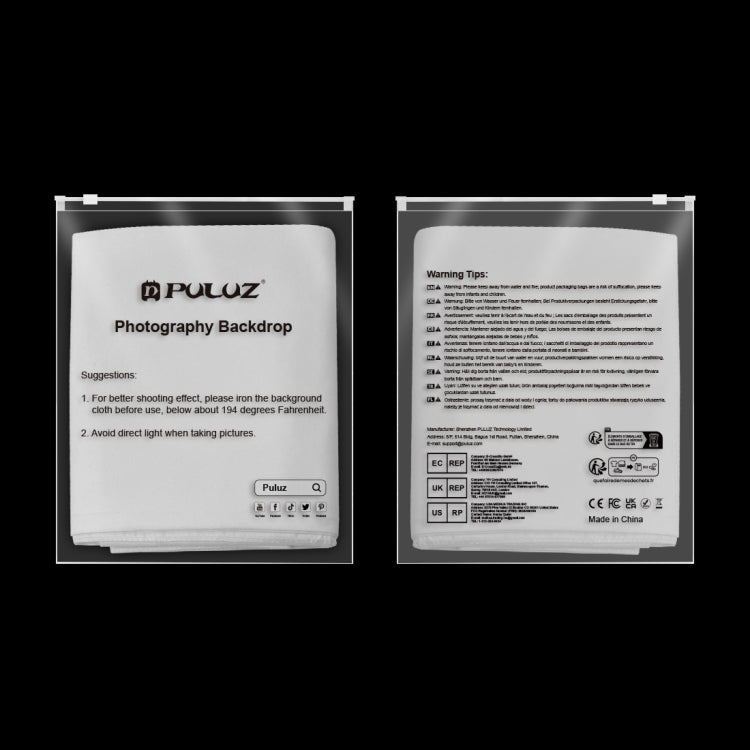 PULUZ 2 ม. x 2 ม. ความหนาของพื้นหลังการถ่ายภาพสตูดิโอถ่ายพื้นหลังผ้าฉากหลัง, 2m x 2m, 2 x 2m
