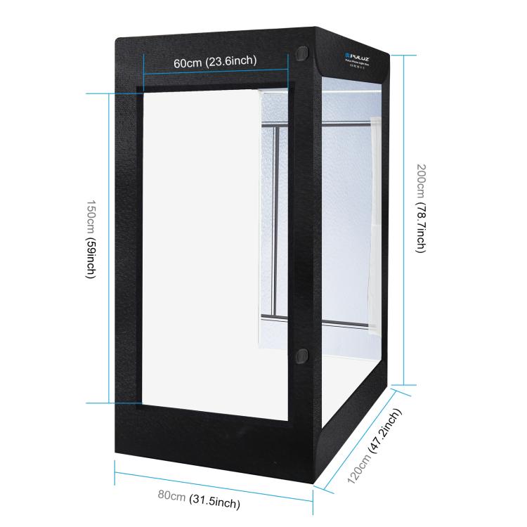 PULUZ 2m 240W 5500K กล่องไฟถ่ายภาพสตูดิโอชุดสำหรับเสื้อผ้า / รุ่นผู้ใหญ่ Portrait, 2m Box(US), 2m Box(EU), 2m Box(AU), 2m Box(UK)