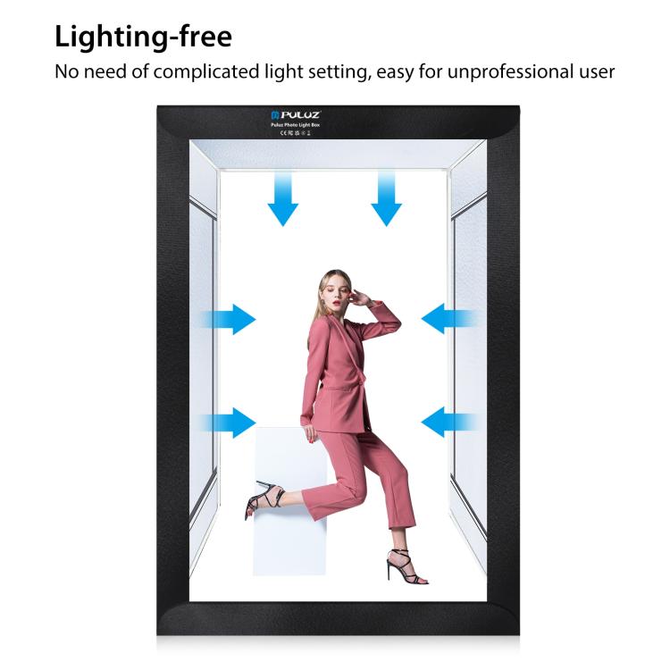 PULUZ 2m 240W 5500K กล่องไฟถ่ายภาพสตูดิโอชุดสำหรับเสื้อผ้า / รุ่นผู้ใหญ่ Portrait, 2m Box(US), 2m Box(EU), 2m Box(AU), 2m Box(UK)