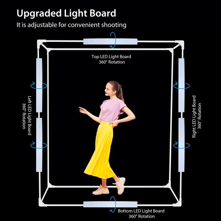 PULUZ 2m 240W 5500K กล่องไฟถ่ายภาพสตูดิโอชุดสำหรับเสื้อผ้า / รุ่นผู้ใหญ่ Portrait, 2m Box(US), 2m Box(EU), 2m Box(AU), 2m Box(UK)
