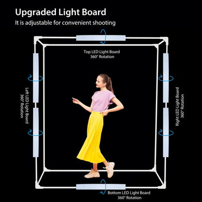 PULUZ 2m 240W 5500K กล่องไฟถ่ายภาพสตูดิโอชุดสำหรับเสื้อผ้า / รุ่นผู้ใหญ่ Portrait, 2m Box(US), 2m Box(EU), 2m Box(AU), 2m Box(UK)