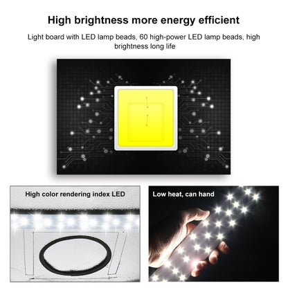 PULUZ 30W 1690LM 60 LEDs SMD 5730 5500K แผงไฟฐานอลูมิเนียมสำหรับเต็นท์สตูดิโอ 60 ซม., 30W Light Panel