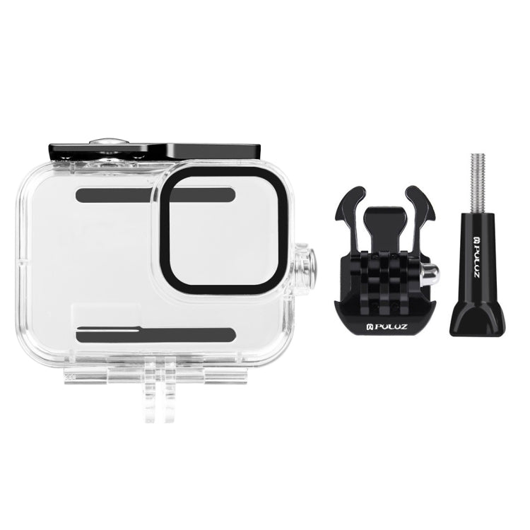 PULUZ สำหรับ GoPro HERO12 สีดำ / 11 สีดำ / 10 สีดำ / 9 สีดำ 60 เมตรเคสกันน้ำที่อยู่อาศัยพร้อมหัวเข็มขัดพื้นฐานเมาและสกรู, For GoPro HERO9 Black