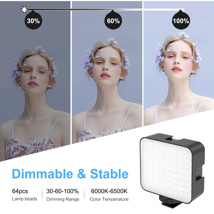 PULUZ 64 LED 5W Video Splicing Fill Light สำหรับกล้อง / กล้องวิดีโอ, 64 LED