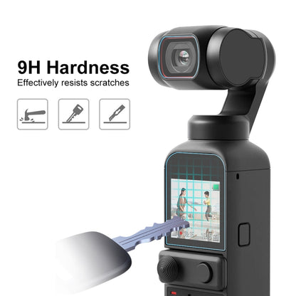 PULUZ 9H 2.5D HD กระจกนิรภัยเลนส์ป้องกัน ฟิล์มหน้าจอสำหรับ DJI OSMO Pocket 2, For DJI OSMO Pocket 2
