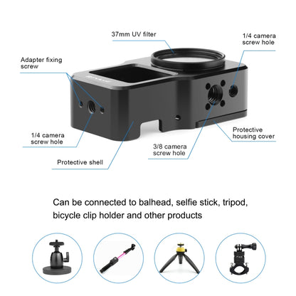 PULUZ CNC กรงโลหะผสมอลูมิเนียมสำหรับ DJI การกระทำ 2, Aluminum Cage (Black), Aluminum Cage (Titanium Color)