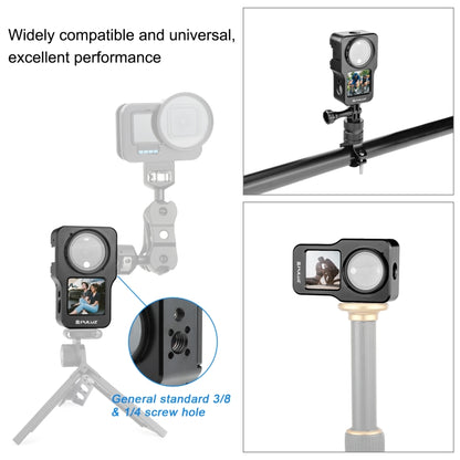 PULUZ CNC กรงโลหะผสมอลูมิเนียมสำหรับ DJI การกระทำ 2, Aluminum Cage (Black), Aluminum Cage (Titanium Color)