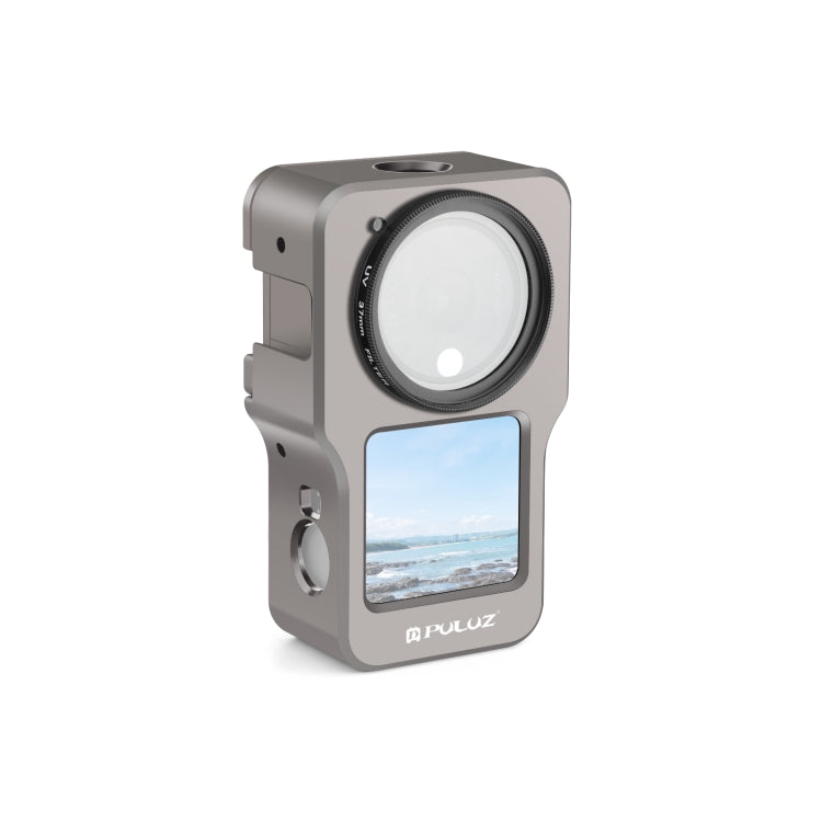 PULUZ CNC กรงโลหะผสมอลูมิเนียมสำหรับ DJI การกระทำ 2, Aluminum Cage (Black), Aluminum Cage (Titanium Color)
