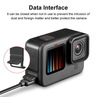 ฝาครอบส่วนต่อประสานแบตเตอรี่พลาสติก PULUZ POM สำหรับ GoPro HERO12 ดำ / 11 ดำ / 10 ดำ / 9 ดำ, POM Plastic Side Cover