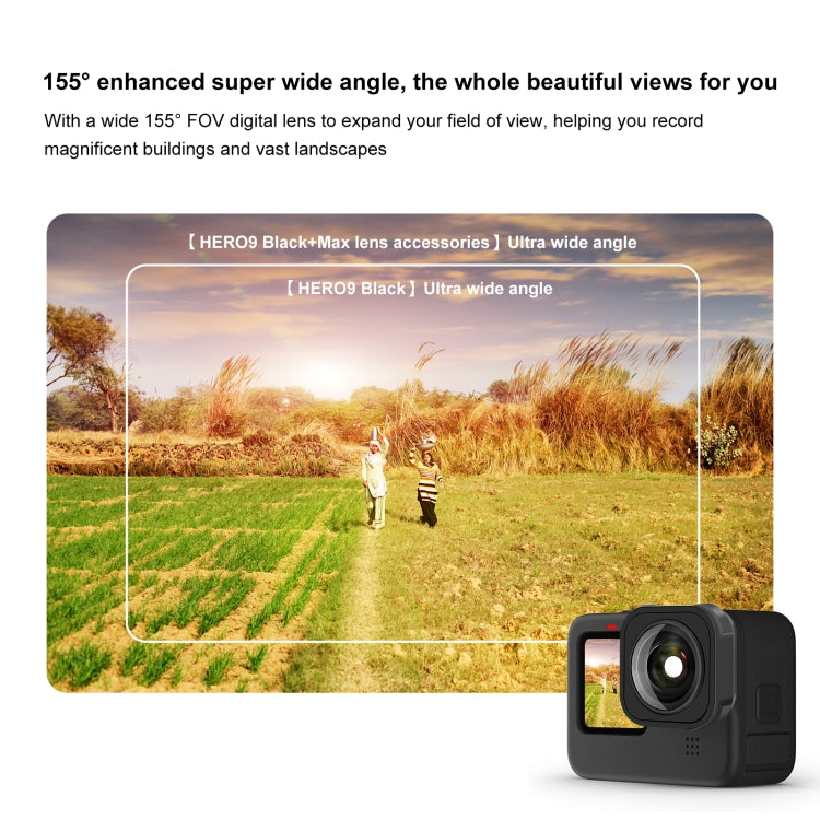 PULUZ Max Lens Mod เลนส์มุมกว้างสำหรับ GoPro Hero11 Black / HERO10 Black / HERO9 Black, For GoPro Hero13 Black / Hero12 Black