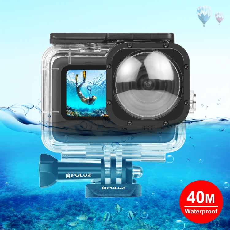 PULUZ 40 เมตรเคสกันน้ำที่อยู่อาศัยพร้อมหัวเข็มขัดพื้นฐานเมาและสกรูสำหรับ GoPro HERO12 ดำ / 11 ดำ / 11 ดำมินิ / 10 ดำ / 9 ดำ Max เลนส์ Mod, For GoPro Hero11 Black / HERO10 Black