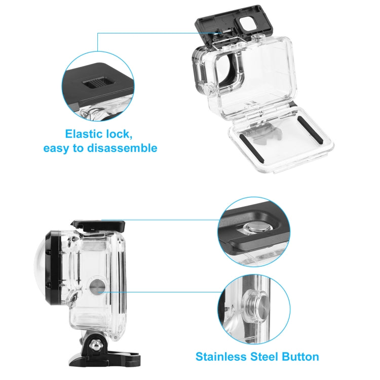 PULUZ 40 เมตรเคสกันน้ำที่อยู่อาศัยพร้อมหัวเข็มขัดพื้นฐานเมาและสกรูสำหรับ GoPro HERO12 ดำ / 11 ดำ / 11 ดำมินิ / 10 ดำ / 9 ดำ Max เลนส์ Mod, For GoPro Hero11 Black / HERO10 Black
