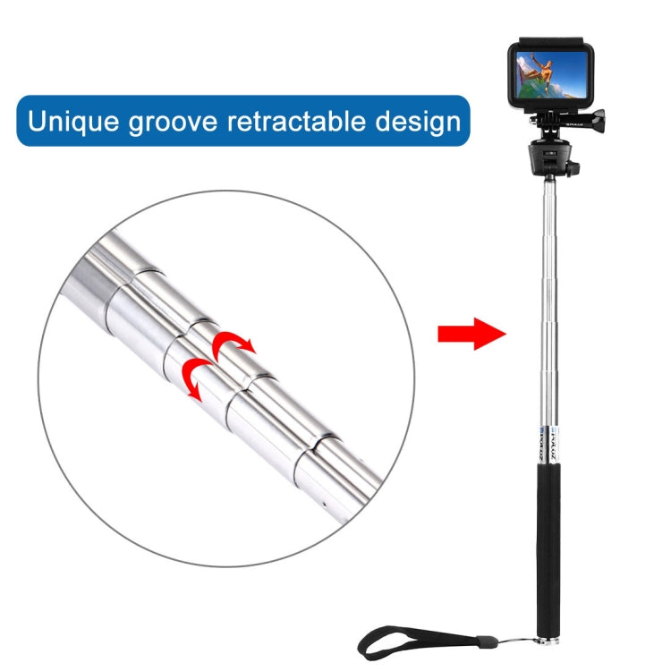 PULUZ เซลฟี่แบบใช้มือถือแบบขยายได้ Monopod สำหรับ GoPro Hero11 Black / HERO10 Black / HERO9 Black / HERO8 / HERO7 / 6/5/5 เซสชัน / 4 เซสชัน / 4/3+ / 3/2/1, Insta360 ONE R, DJI Osmo Action และอื่น ๆกล้องแอคชั่นแคมเมรา ความยาว: 22.5-80 ซม                ...