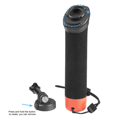PULUZ ลอยโฟมมือจับแท่งลอยตัวพร้อมสายรัดและฐานปล่อยอย่างรวดเร็วสำหรับ GoPro Hero11 สีดำ / HERO10 สีดำ / HERO9 สีดำ / HERO8 / HERO7 / 6/5/5 เซสชัน / 4 เซสชัน / 4 /3+ / 3/2/1,Insta360 ONE R, DJI Osmo Action และกล้องแอคชั่นอื่นๆ, Foam Floating Hand Grip