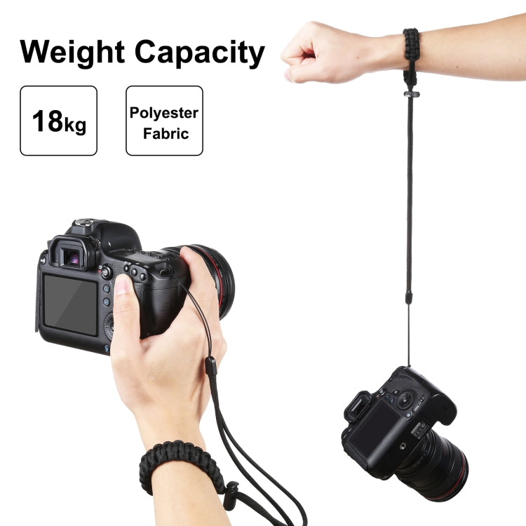 PULUZ Braided Sport สายรัดข้อมือแบบปรับได้ป้องกันการสูญหายของกล้อง