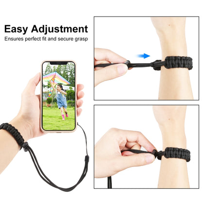 PULUZ Braided Sport สายรัดข้อมือแบบปรับได้ป้องกันการสูญหายของกล้อง