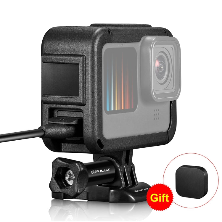 PULUZ ที่ชาร์จ PA เฟรมเมาท์กรงพร้อมช่องฐานรองเท้าเย็นสำหรับ Gopro HERO12 ดำ / 11 ดำ / 11 ดำมินิ / 10 ดำ / 9 ดำ, Chargeable PA Frame Mount