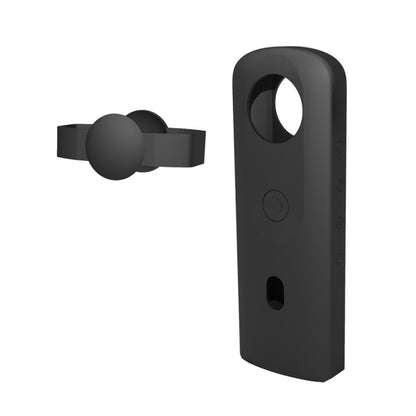 เคสซิลิโคน PULUZ พร้อมฝาครอบเลนส์สำหรับกล้องพาโนรามา Ricoh Theta SC2 360, Silicone Case For Ricoh Theta SC2(Black)