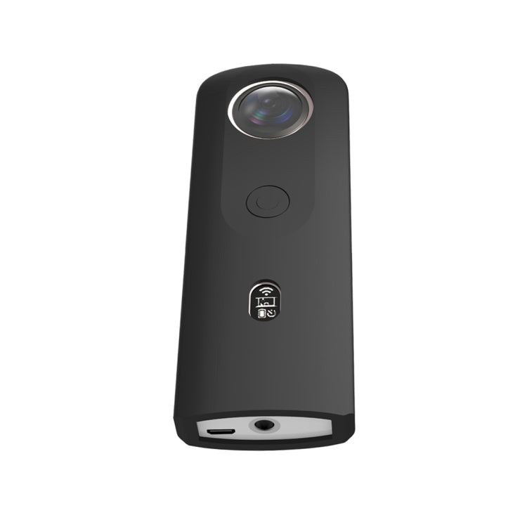 เคสซิลิโคน PULUZ พร้อมฝาครอบเลนส์สำหรับกล้องพาโนรามา Ricoh Theta SC2 360, Silicone Case For Ricoh Theta SC2(Black)