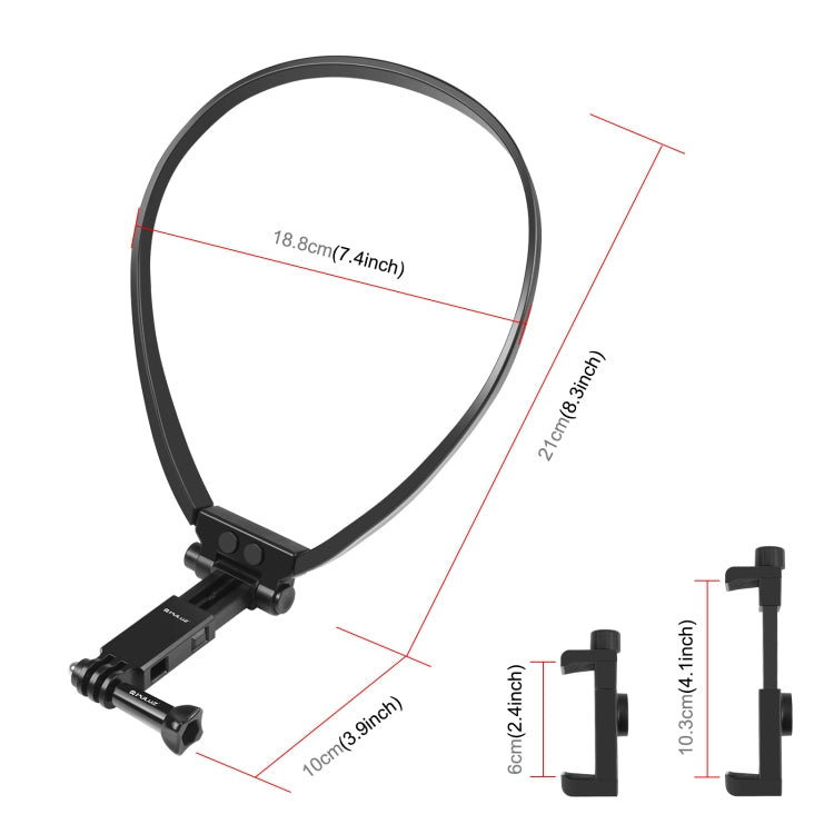 PULUZ Lazy Adjustable Neck Bracket สำหรับสมาร์ทโฟนกล้อง Action GoPro