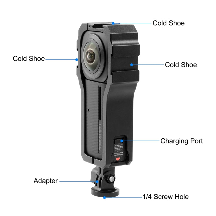 PULUZ โครงป้องกันกรง Rig พร้อมรองเท้าเย็นสำหรับ Insta360 ONE RS 1 นิ้ว 360 Edition, Protective Cage