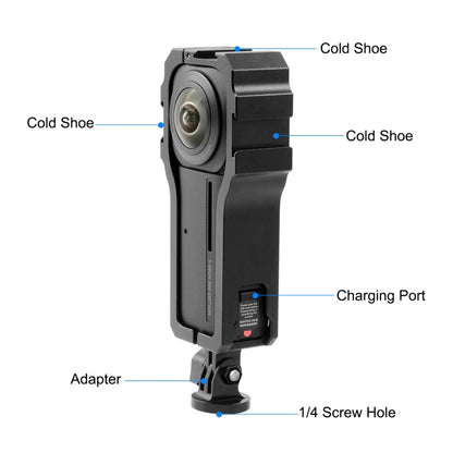 PULUZ โครงป้องกันกรง Rig พร้อมรองเท้าเย็นสำหรับ Insta360 ONE RS 1 นิ้ว 360 Edition, Protective Cage